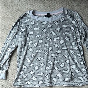 Rene Rofe Gray Pajama Top